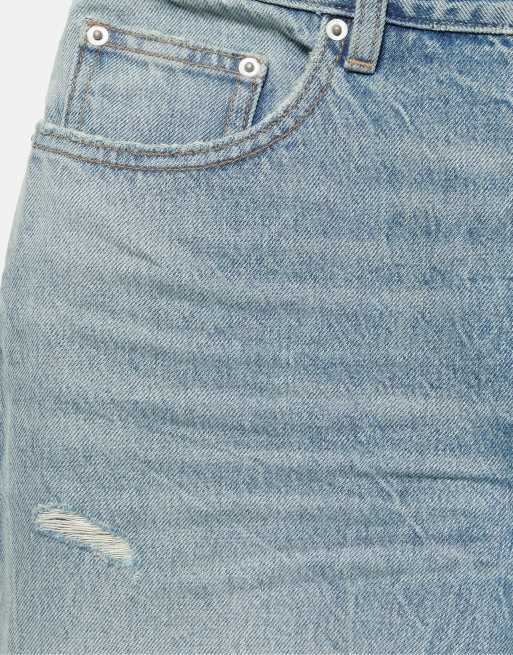 Pull&Bear - Baggy jeans met lage taille in medium blauw, 6 van 7