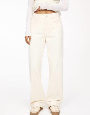 PULL & BEAR CUFFED HEMS MID RISE BAGGY JEANS 