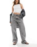 [Pull & Bear] Pull & Bear baggy jeans with turnup hem in grey 4 GREY