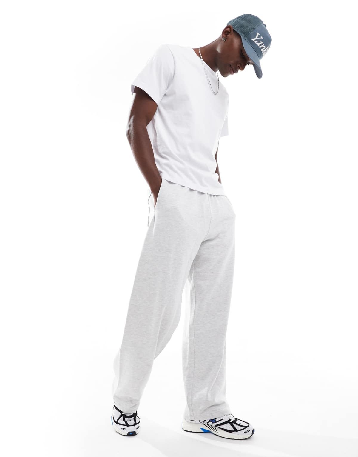 Pull&Bear baggy jogger in grey marl