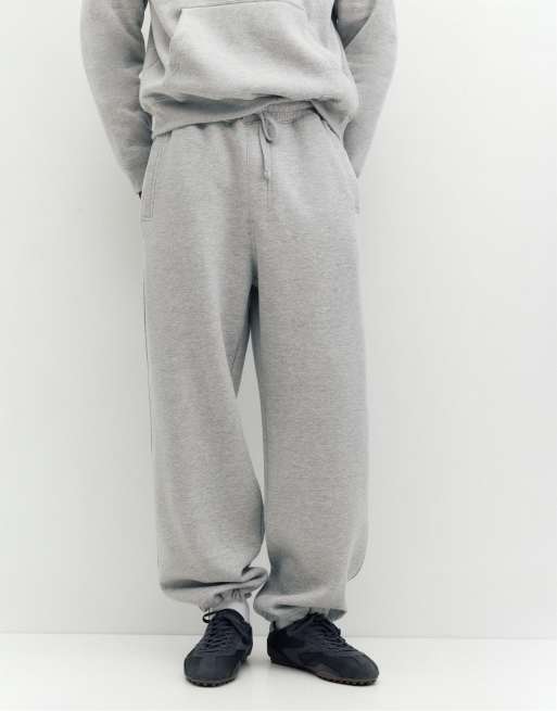 Pull&Bear baggy joggers i gråmelerad, 4 av 7
