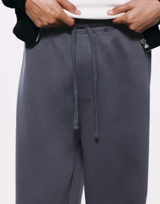 Pull&Bear baggy joggers met wijde pijpen in grijsblauw, 3 van 7