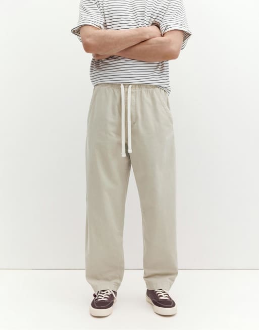 Pull&Bear - Baggy joggingbroek in gebroken wit, 2 van 4