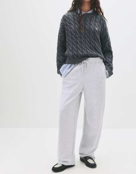 Pull&Bear - Baggy joggingbroek in gemêleerd grijs - view 1