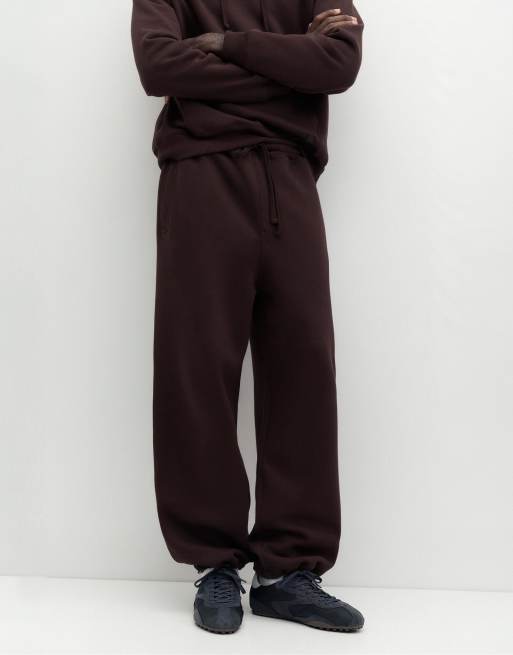 Pull&Bear Baggy joggingbukser i chokolade, 3 af 7