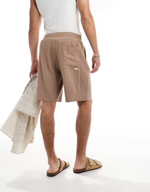 Baggy linen shorts hot sale