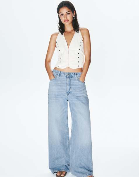 Pull&Bear - Baggy lyseblå jeans med mellemhøj talje - view 1