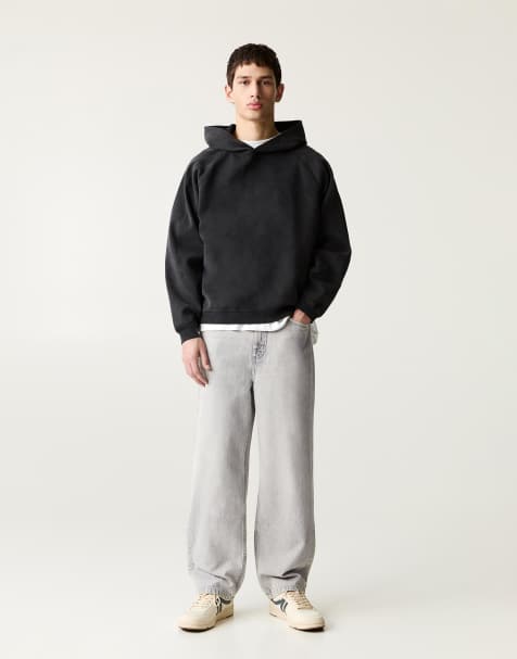 Pull&Bear - Baggy lysegrå jeans - view 1