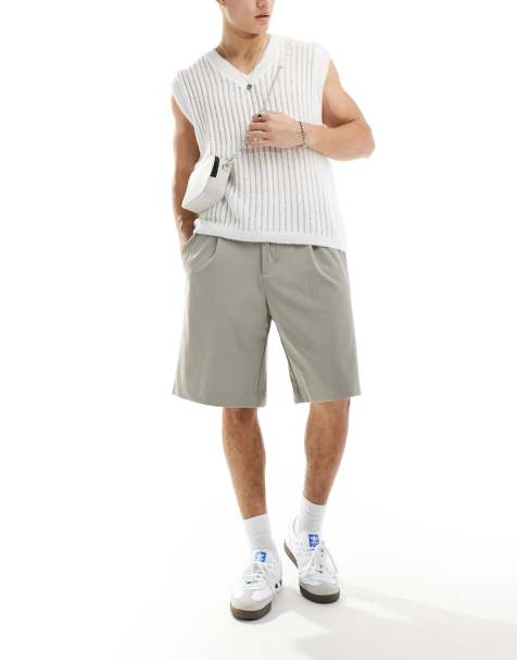 Pull&Bear baggy tailored short in grey - view 1