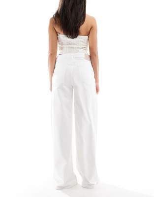 Pull & Bear Petite High Rise Wide Leg Jeans