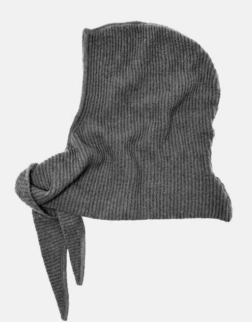 Pull&Bear balaclava met sjaal in grijs met wol, 3 van 3