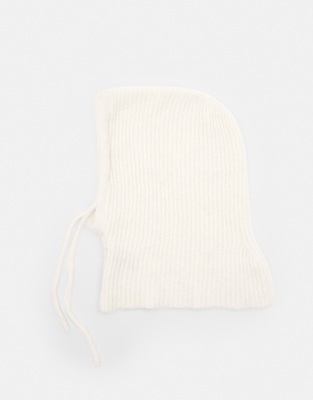 Pull & Bear - Balaklava aus Grobstrick in Beige-Neutral