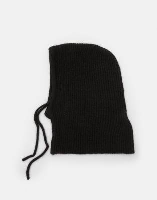 Pull & Bear - Balaklava aus Grobstrick in Schwarz