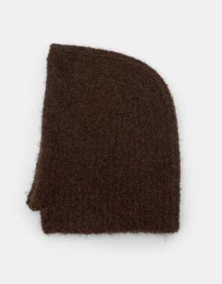 Pull & Bear - Balaklava aus Strick in Braun-Brown