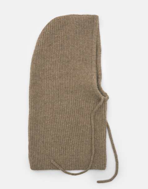 Pull&Bear – Balaklava aus Strick in Sand - view 1