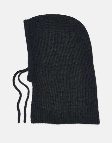 Pull&Bear balaklava i ribbstickning i svart - view 1