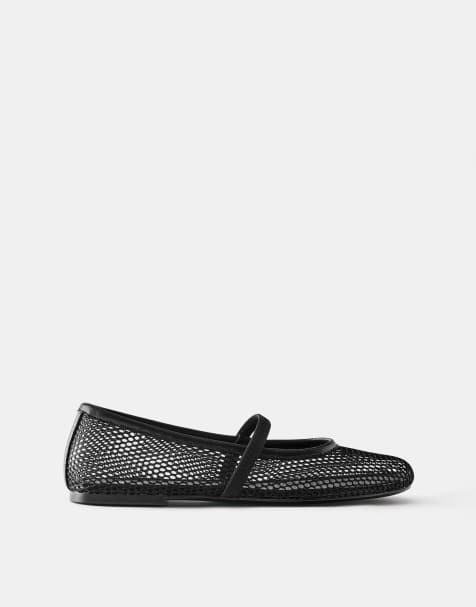 Pull&Bear ballerine in rete nere - view 1
