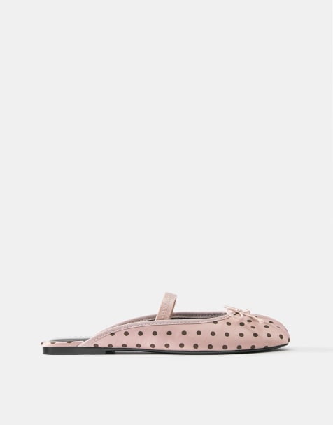 Pull&Bear ballerines slingback à pois roses - view 1