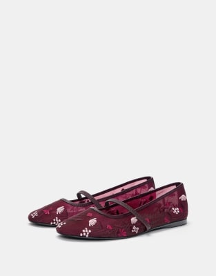 Pull&Bear Ballet flats in burgundy
