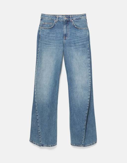 Pull&Bear Balloon-Baggy-Jeans mit Nähten in Dunkelblau, 6 von 7