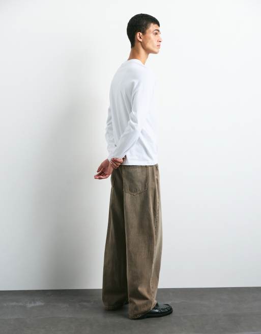 Pull&Bear Balloon-Fit Baggy Jeans in Braun, 2 von 7