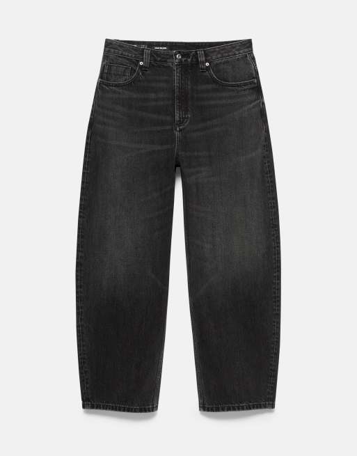 Pull&Bear Balloon fit baggy jeans in faded black, 6 of 7