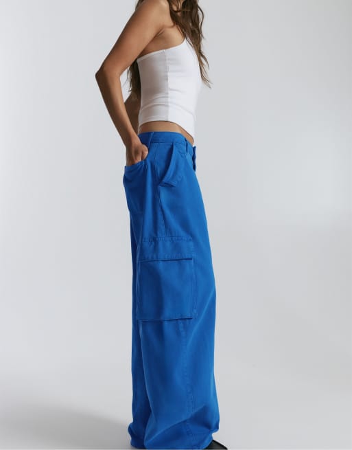 Pull&Bear balloon-fit cargobroek in inktblauw, 5 van 7