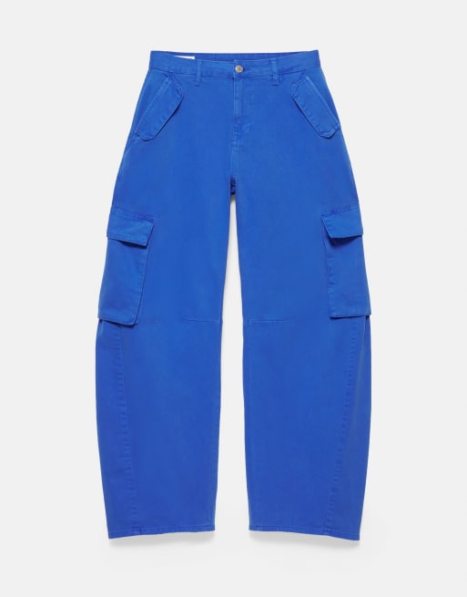 Pull&Bear balloon-fit cargobroek in inktblauw, 7 van 7