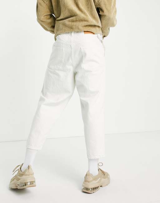Pull&Bear balloon fit jeans in ecru, 2 of 4