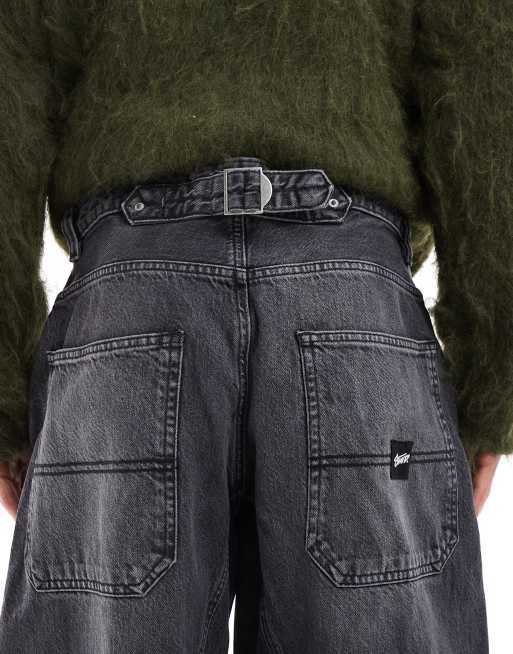 Pull&Bear balloon fit jeans in washed black ASOS