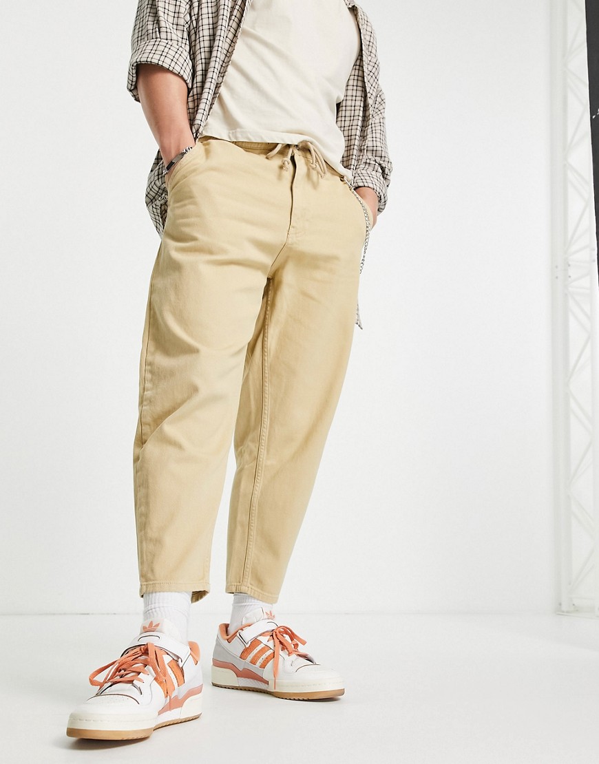 Pull & Bear Balloon Fit Pants In Stone-neutral | ModeSens