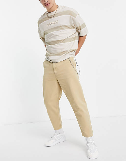 Trousers & Chinos Pull&Bear balloon fit trousers in stone 