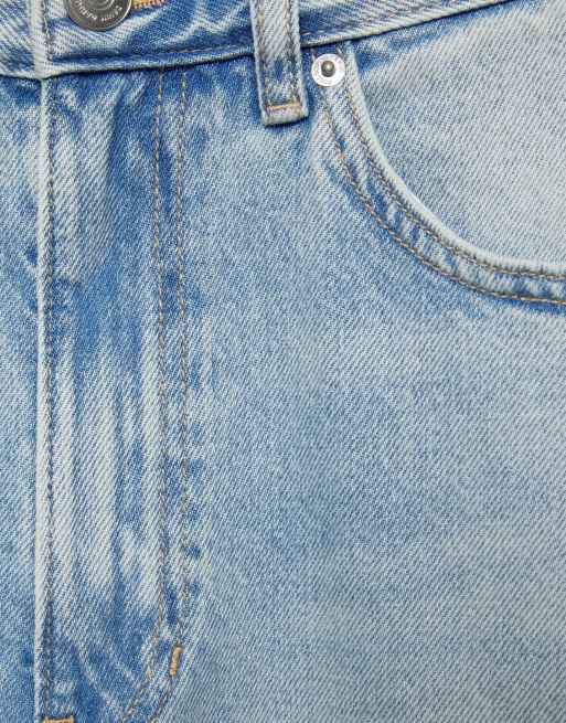 Pull&Bear Balloon-Jeans mit Gürtelschlaufen in Hellblau, 7 von 7