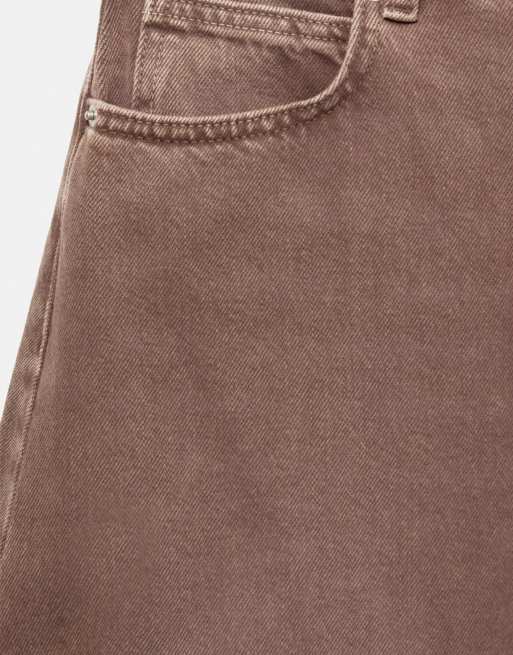 Pull&Bear Balloon-Jeans mit mittlerer Bundhöhe in Braun, 7 von 7