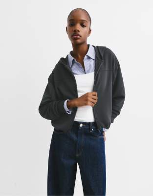 Pull & Bear - Balloon - Kapuzenpullover in Schwarz