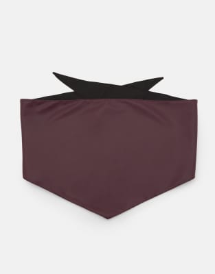 Pull & Bear - Bandana aus Kunstleder in Burgunderrot