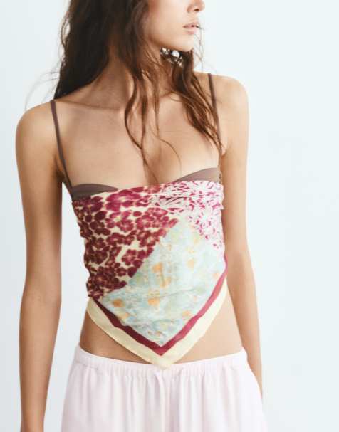 Pull&Bear - Bandana beige a fiori - view 1
