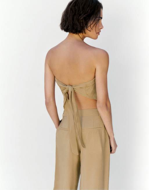 Pull&Bear Bandana top in light camel, 3 of 3