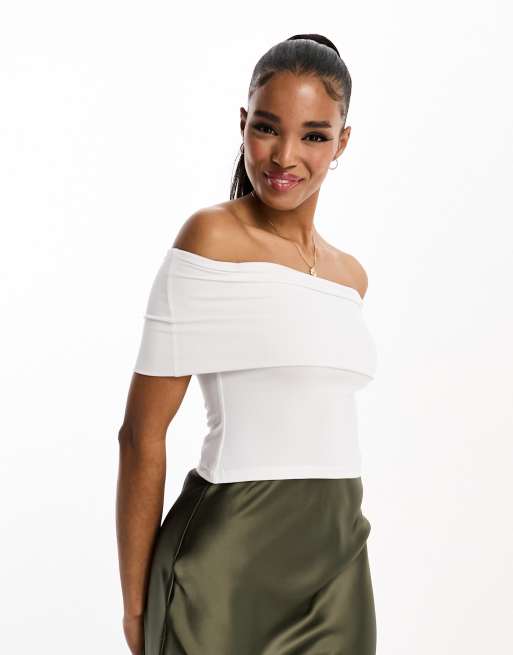 Asos white store bardot top