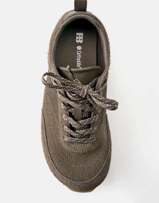 Pull&Bear Barfuß-Ledersneaker in Braun, 4 von 5
