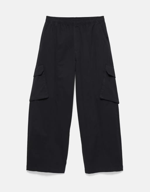Pull&Bear barrel cargobroek in donkergrijs, 6 van 7