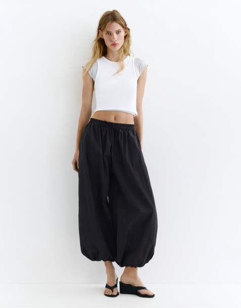 Pull&Bear – Barrel-Hose in Schwarz - view 1