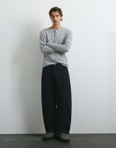 Pull&Bear Barrel-jeans i falmet sort - view 1