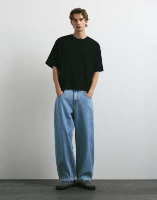 Pull & Bear Barrel Jeans In Blue