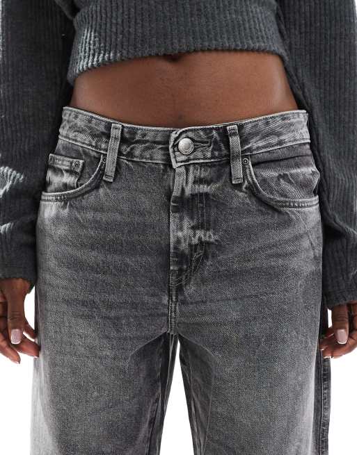 Pull&Bear – Barrel-Jeans in verwaschenem Grau mit mittelhohem Bund, 4 von 5