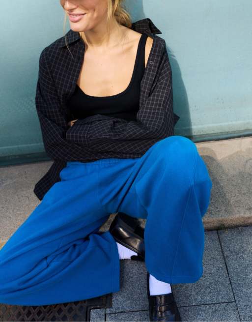 Pull&Bear barrel-leg joggers in diepblauw, 4 van 6