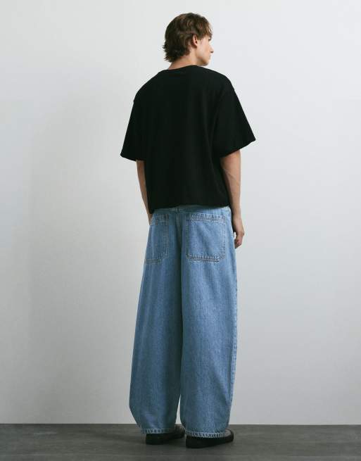 Pull&Bear barreljeans i mörkblått, 2 av 7