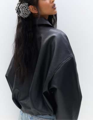 Pull & Bear - Barrette fleur à carreaux vichy - Noir