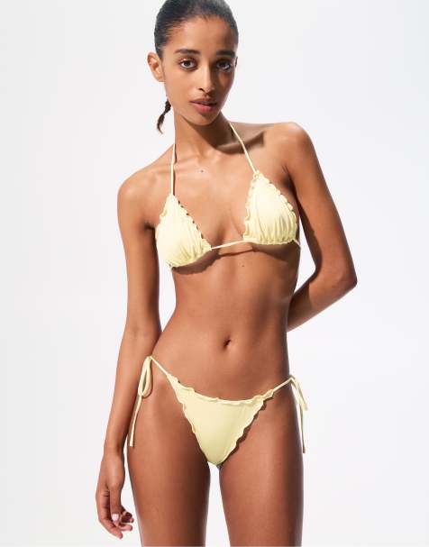Pull&Bear - Bas de bikini à volants - Beurre - view 1