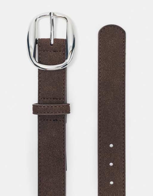 Pull&Bear Basic belt in brown, 2 of 3